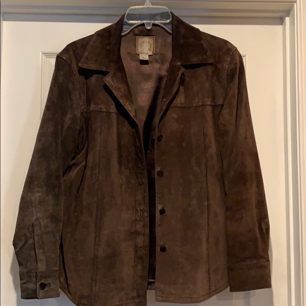 Suede shirt jacket